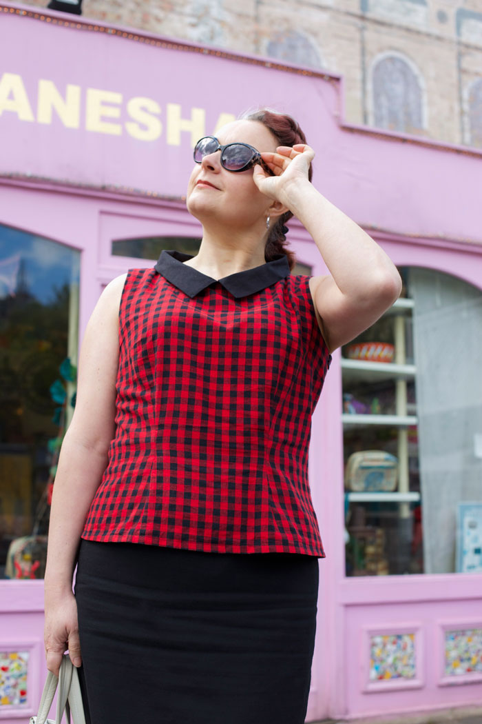 self-drafted retro-style top