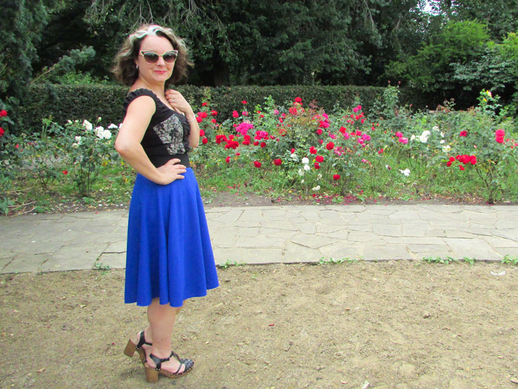 blue half circle skirt